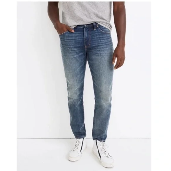 NWT Mens Madewell Athletic Slim Blue Jeans Flex Stretch Denim N1995 SIZE 34 x 34